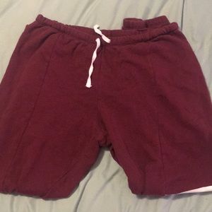 maroon sweatpants VS Pink